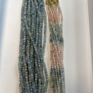 Aquamarine Beads Faceted Box, Square Faceted