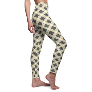 Yoga Leggings Gray Checker