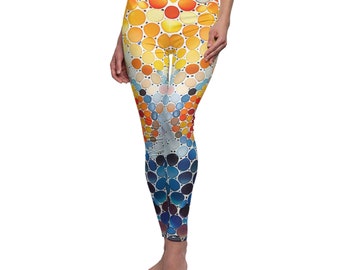 Legging de yoga galets arc-en-ciel