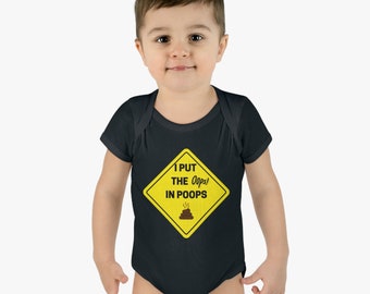 Infant Baby Rib Bodysuit OOPS in Poops