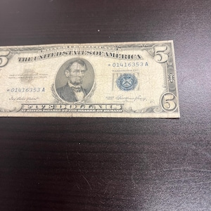 1953 5 Dollar Silver Certificate Star Note
