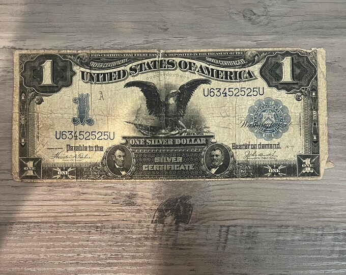 1899 One Dollar Silver Certificate, Rare Large Size, Paper, Money US