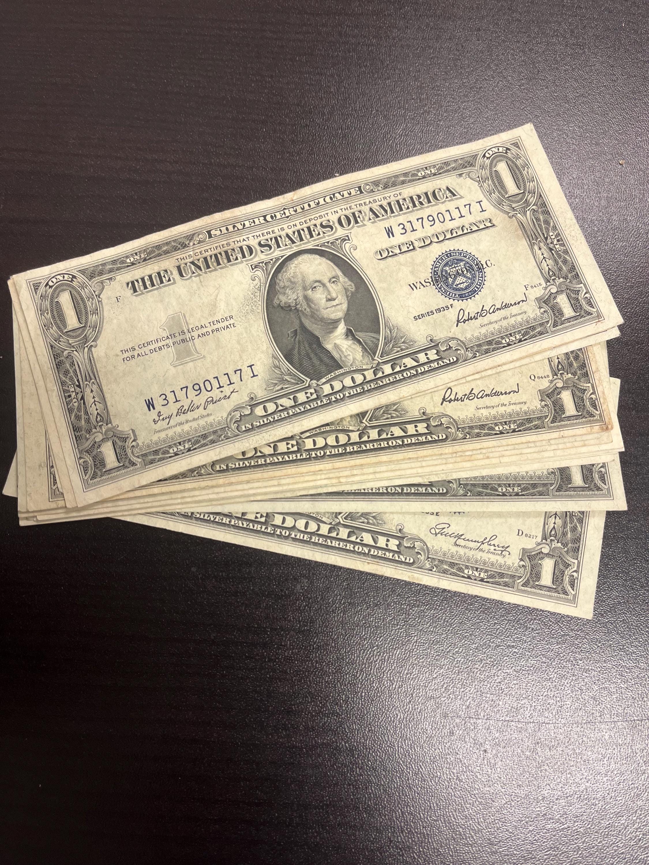1935 1 Dollar Silver Certificate Dollar Blue Seal Bill Old Us Paper Money Free Shipping Rare Tougher Find Estate