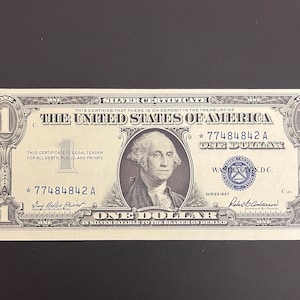 1957 1 Dollar Silver Certificate Star Note United States Currency