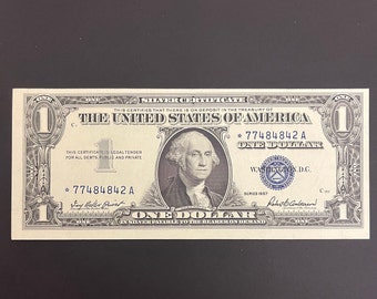 1957 1 Dollar Silver Certificate Star Note United States Currency