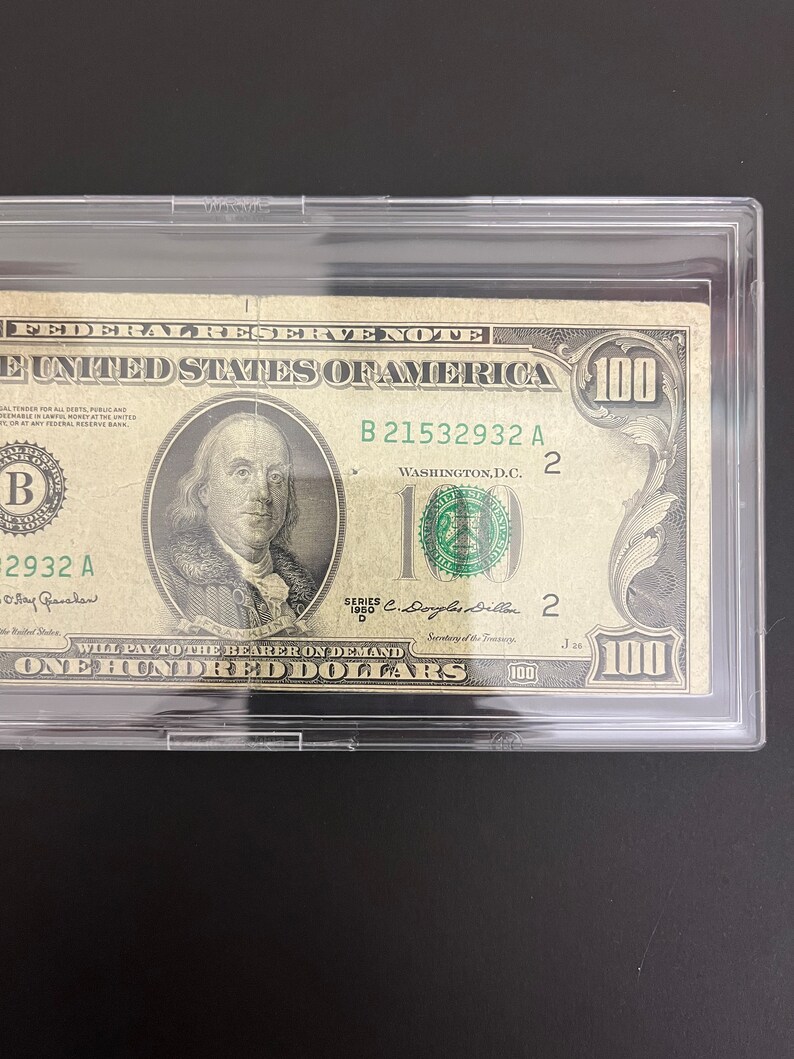 1950 Beautiful Old and Rare 100 Dollar Bill United States Etsy
