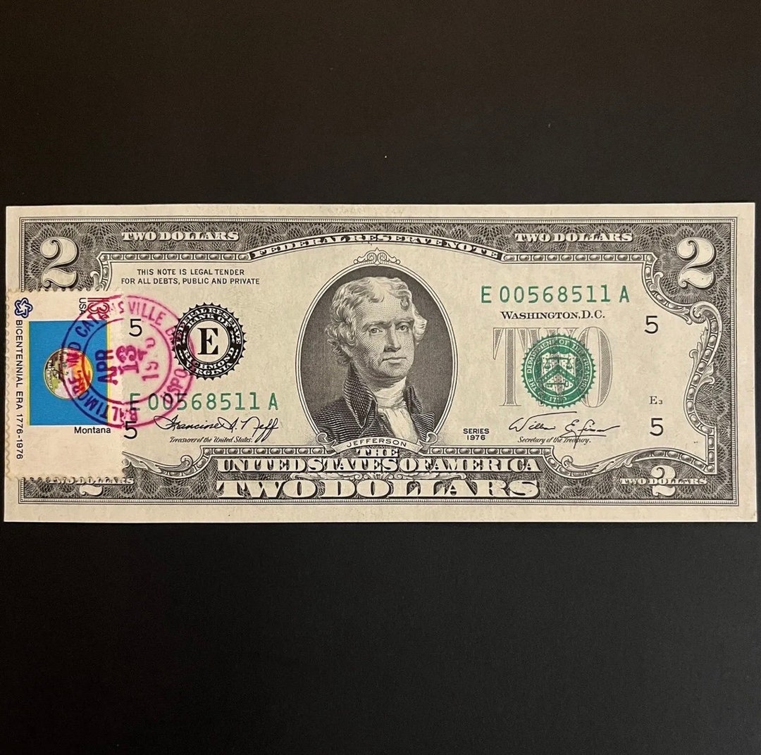 1976 2 Dollar Federal Reserve Note FIRST Day Issue Uncirculated ...