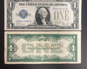 1928 1 Dollar Silver Certificate FUNNY BACK