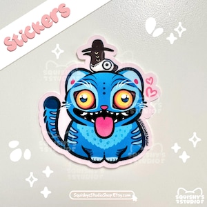 Derpy Tiger With Sussy Bird Sticker | KDH Tiger With Bird Sticker | Kawaii Cute Stickers | Laptop/Water Bottle Sticker