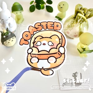 Toasted Corgi in Toast Bread Sticker | Silly Kawaii/Funny/Cute Stickers | Laptop/Water Bottle/Journal Stickers