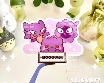 Booouwu Cute Gastly Haunter Gengar Sticker | Kawaii/Funny/Cute Stickers | Laptop/Water Bottle/Journal Stickers