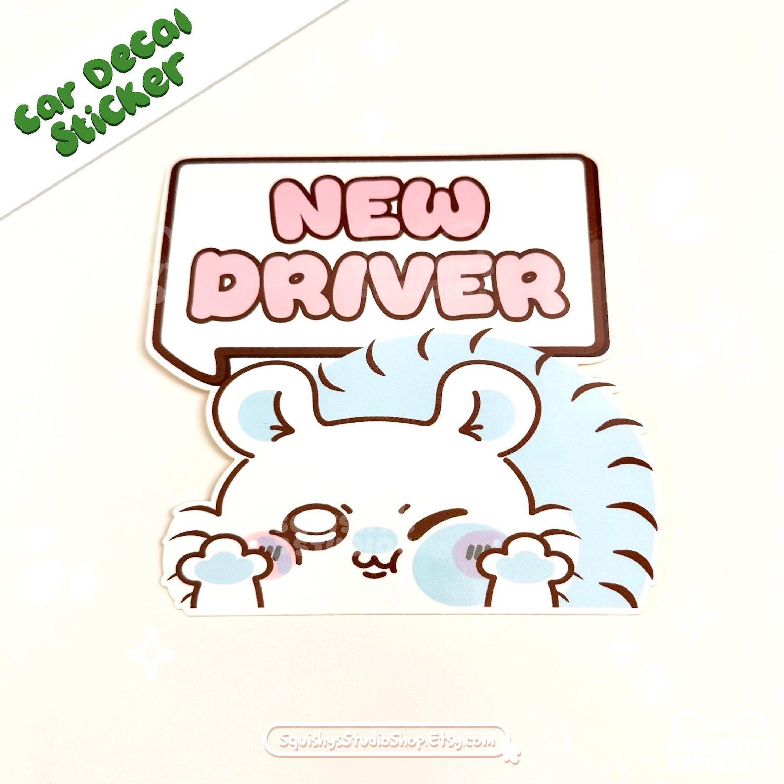 Momonga New Driver Chiikawa Peep Car Decal Bumper Sticker | Kawaii Car ...