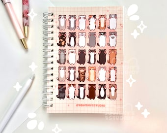 Cute Cat Collection Spiral Notebook 100 Sheets A6 Size | Funny Kawaii Cute Line Page NOTEBOOK