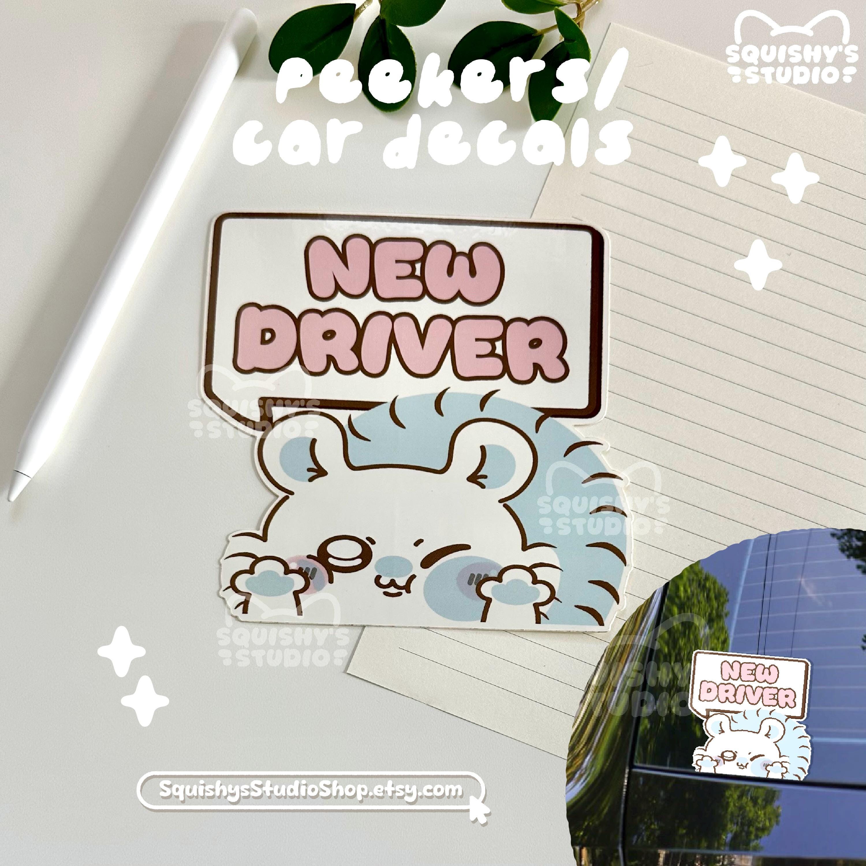 Momonga New Driver Chiikawa Peep Car Decal Bumper Sticker | Kawaii