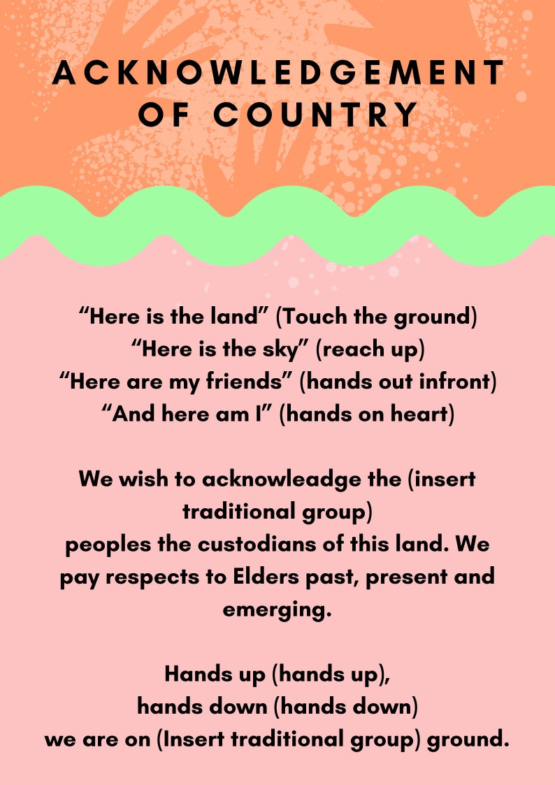 Acknowledgement of Country Early Years Etsy