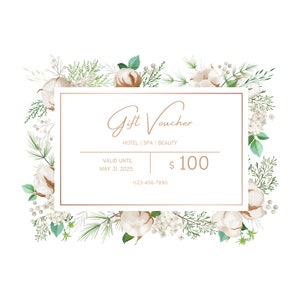 Vale de regalo personalizable para hotel y spa / Experiencia de relajación personalizada / Idea de regalo perfecta