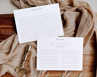 CANVA plantilla de receta en blanco plantilla de receta simple Plantilla de canva en blanco editable Plantilla de receta imprimible Carpeta de recetas Receta moderna