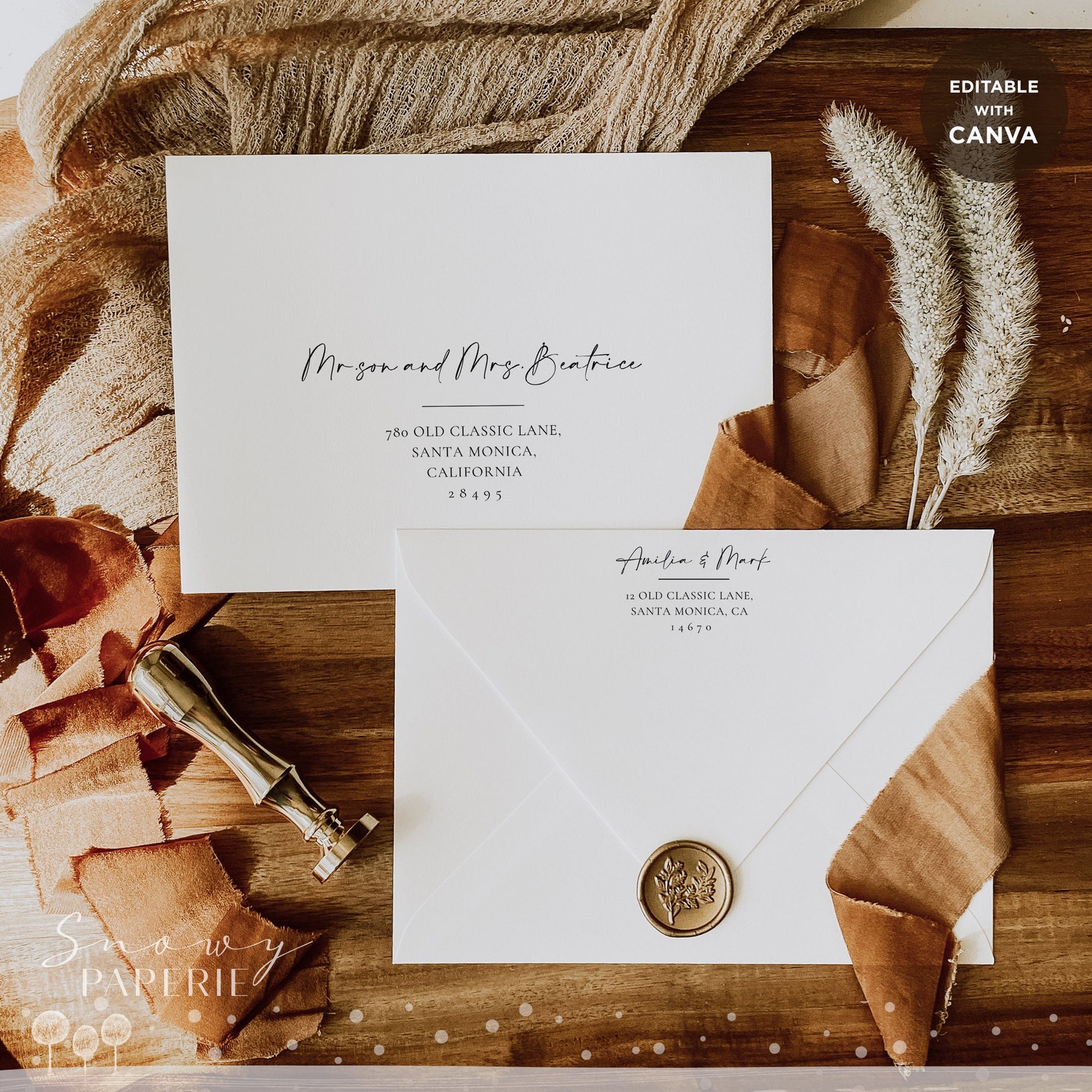 CANVA Modern Envelope Template A7 Simple Envelope A1 Envelope 5x7 ...