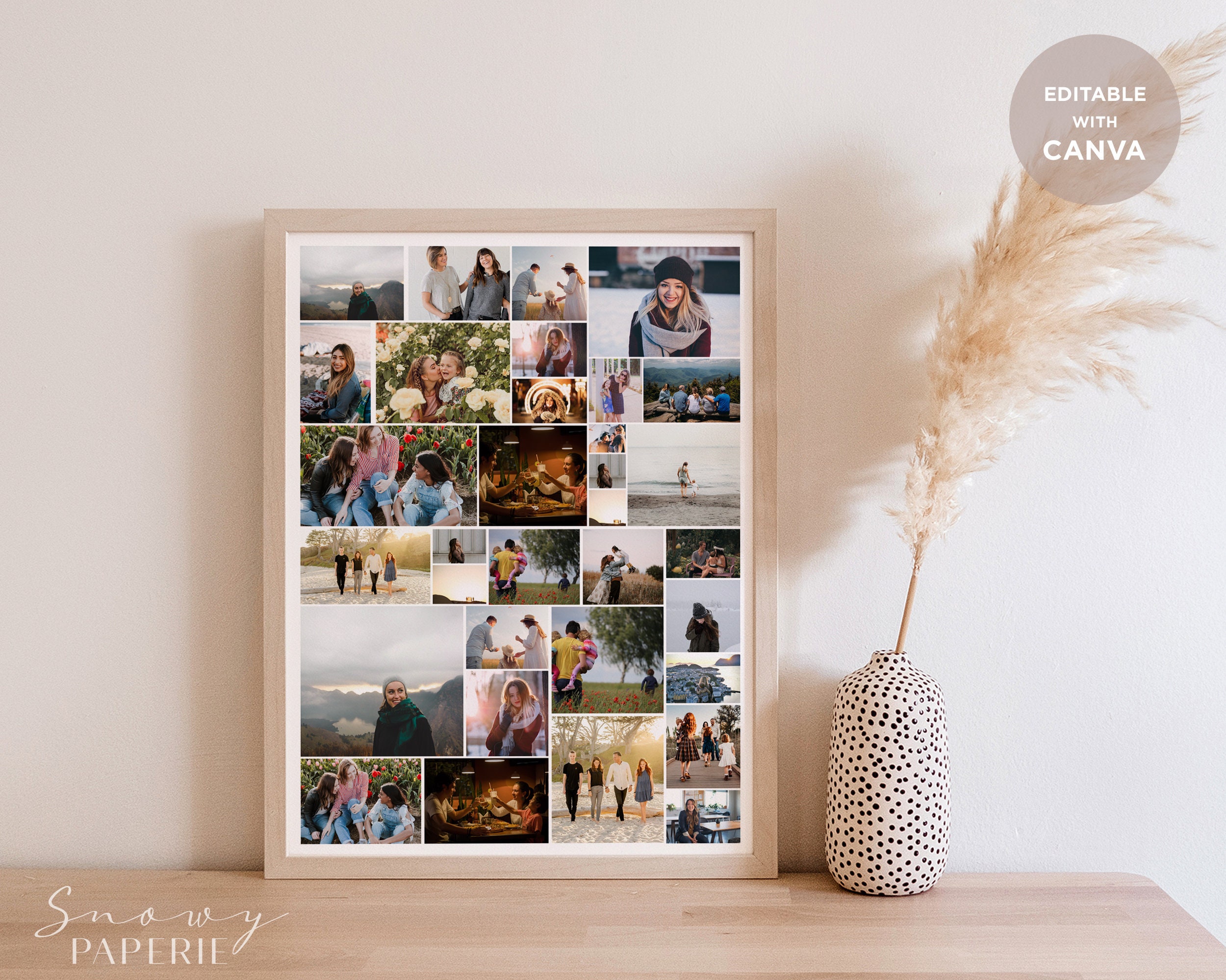Sign Collage Design Canva Funeral Collage Sign Template Collage Table Poster Collage Sign ...