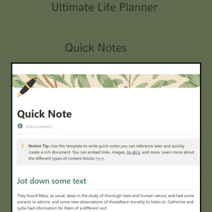 Notion Second Brain Template All in One Notion Dashboard ADHD Friendly ...