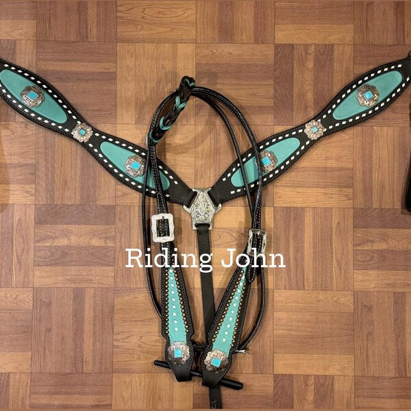 Western Leather Breast Collar and Headstall Etsy