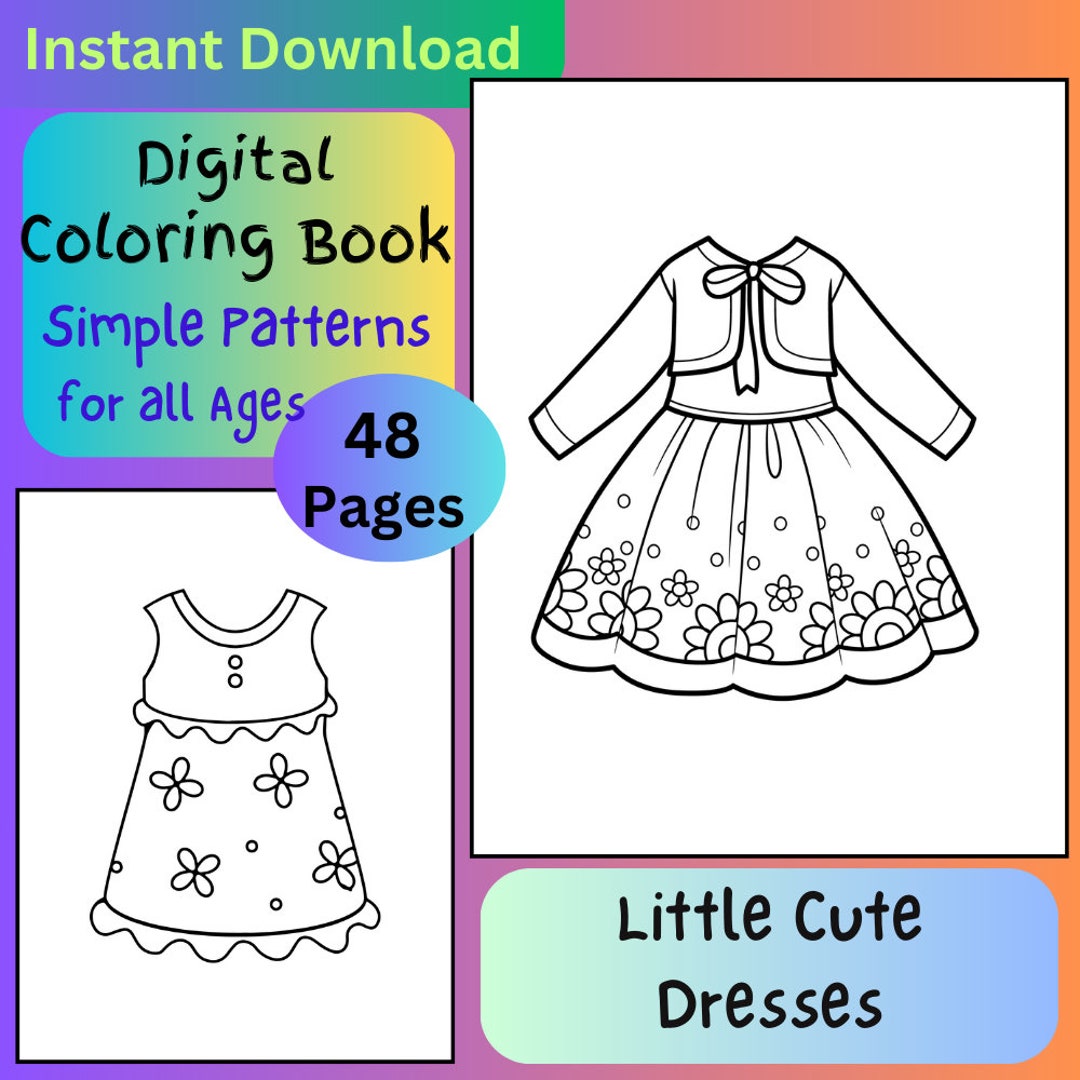 Digital Coloring Book Cute Wild Animals, 48 Digital Coloring Book Pages ...
