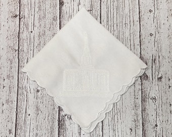 Embroidered Red Cliffs Utah Temple Handkerchiefs