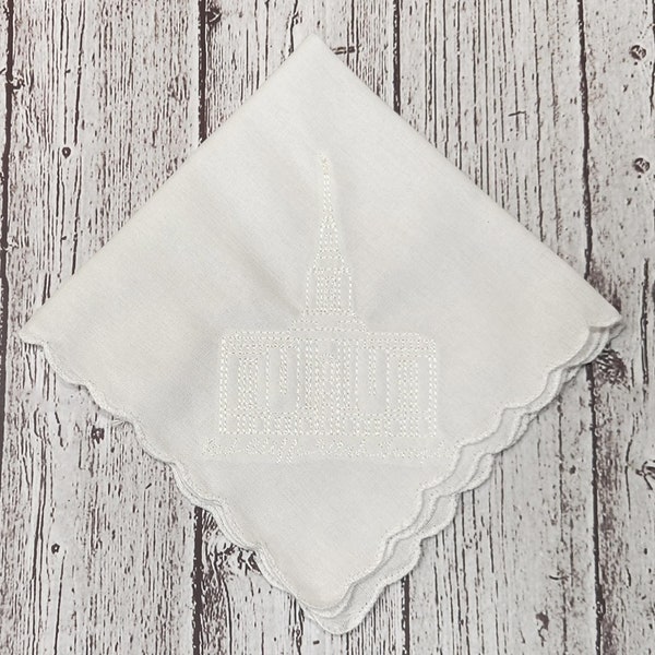 Embroidered Red Cliffs Utah Temple Handkerchiefs