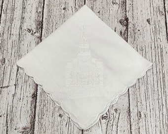 Embroidered Layton Utah Temple Handkerchiefs