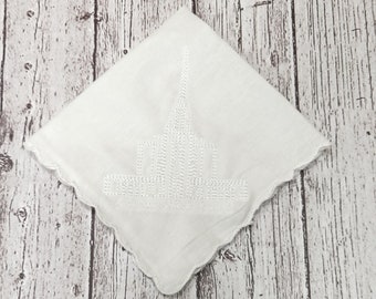 Embroidered Syracuse Utah Temple Handkerchiefs