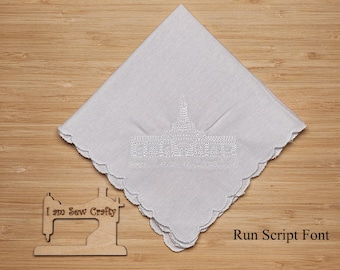 Embroidered Willamette Valley Oregon Temple Handkerchiefs