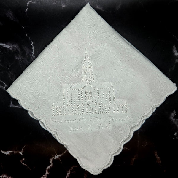 Embroidered Taylorsville Utah Temple Handkerchiefs