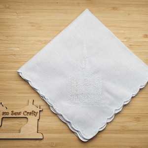 Embroidered Lindon Utah Temple Handkerchiefs