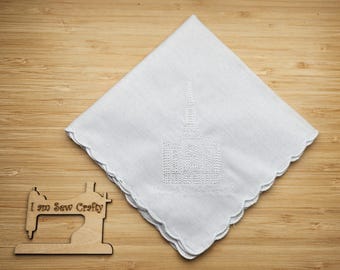 Embroidered Lindon Utah Temple Handkerchiefs