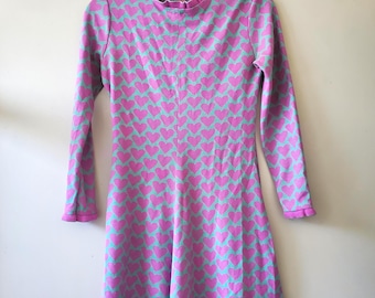 Vintage Rosa Herz gemustert Pastell Kleid