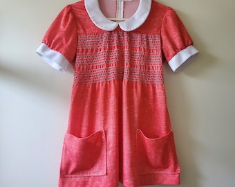 Vintage 60er Jahre Peter Pan Kragen Tunika Mini Kleid