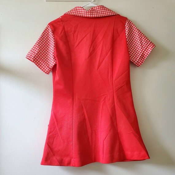 Vintage Red Gingham Dress, Red Checkered Gingham … - image 3
