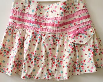 Vintage Y2K Cottagecore Ditsy Floral Corduroy Mini Skirt