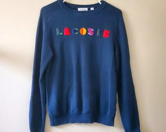 Vintage Lacoste Navy Blue Cotton Sweater
