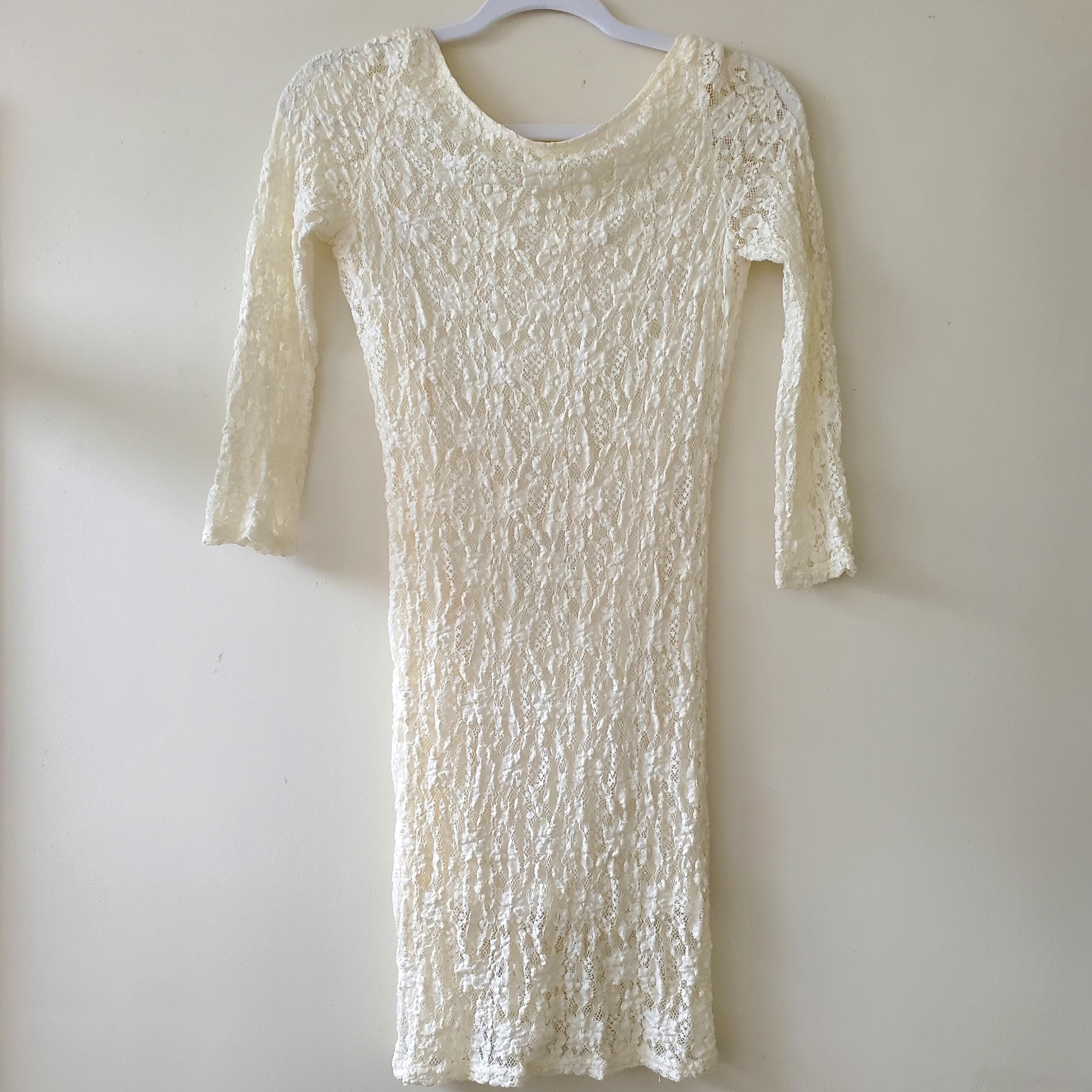 90s White Lace Dress - Etsy