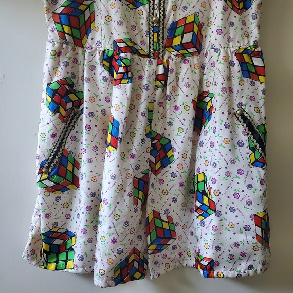Rubix Cube Print Romper Playsuit, Colorful Kitsch… - image 5