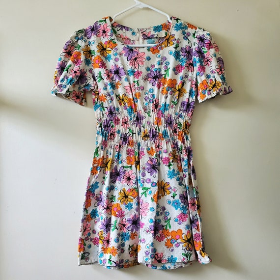 1960s Vintage Floral Flower Power Dress, 1960s Vi… - image 1