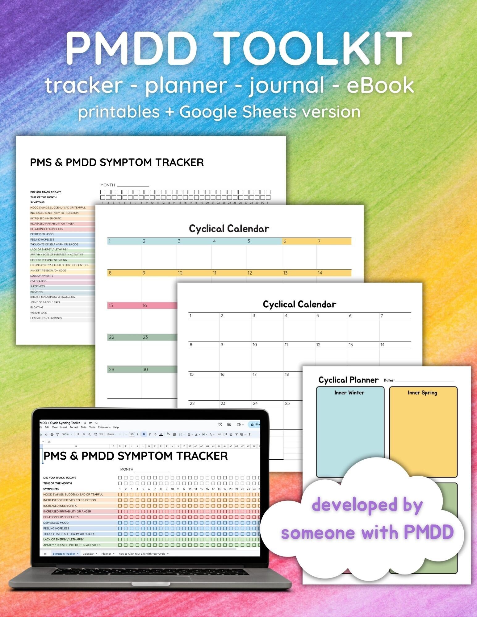 Period PMDD Tracker PMDD Journal Cycle Syncing Digital Planner ...