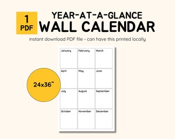 Forever Wall Calendar - Year at a Glance Wall Calendar
