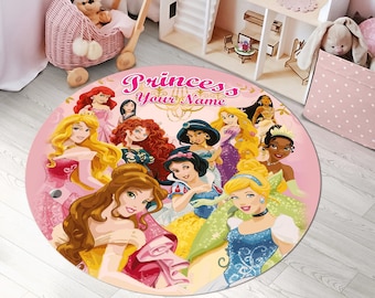 Princess Character Round Rug: Custom Nursery Decor