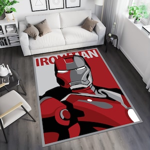 Ironman,Ironman Rug,Marvel Rug,Movie Rug,Fantastic Rug,Movie Decor,Colorful Rug,Hypebeast Rug,Unique Rug,Area Rug,Kids Room Rug,Gift For Him