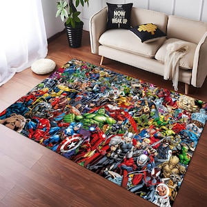 Marvel,Marvel Characters Rug,Movie Rug,Fantastic Rug,Movie Decor,Colorful Rug,Hypebeast Rug,Unique Rug,Area Rug,Kids Room Rug,Gifts For Him