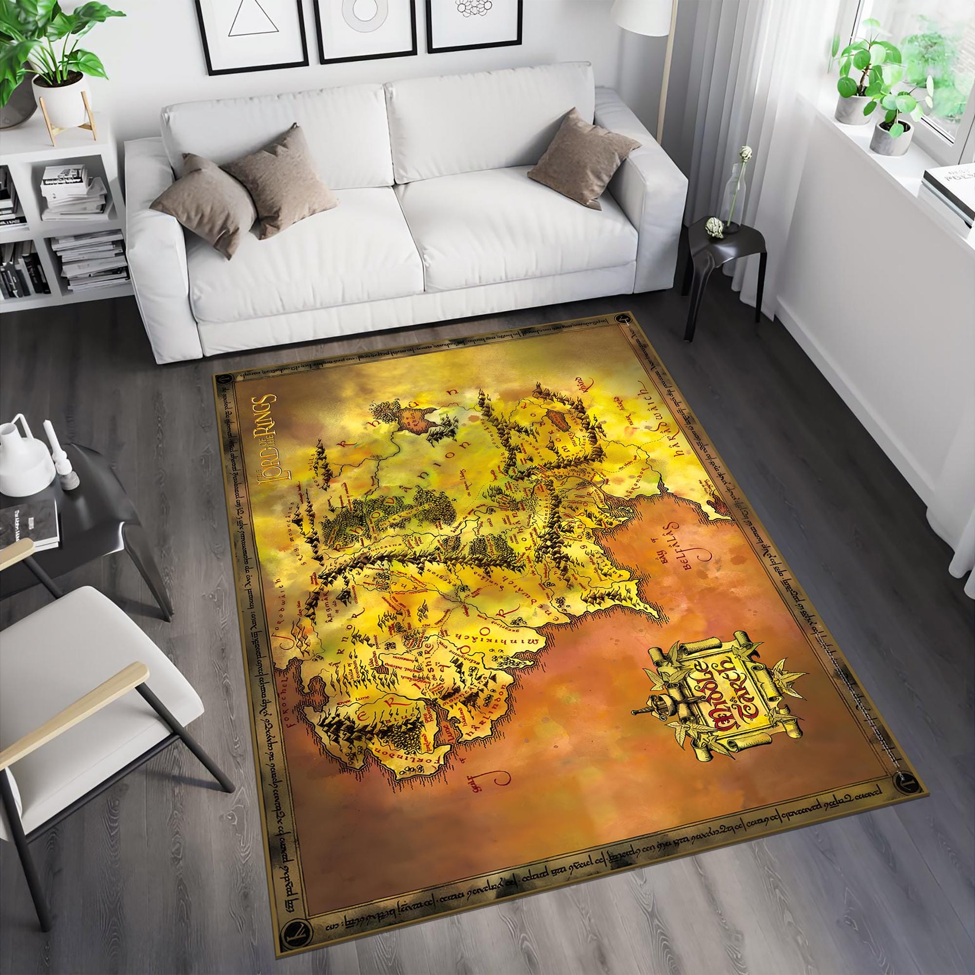 LOTR Rug, Middle Earth Map Rug, LOTR Map Rug, Map Rug, Awesome Rug ...