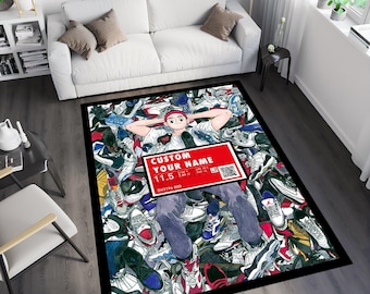 Hypebeast Sneaker Rug: Custom Shoes Room Decor