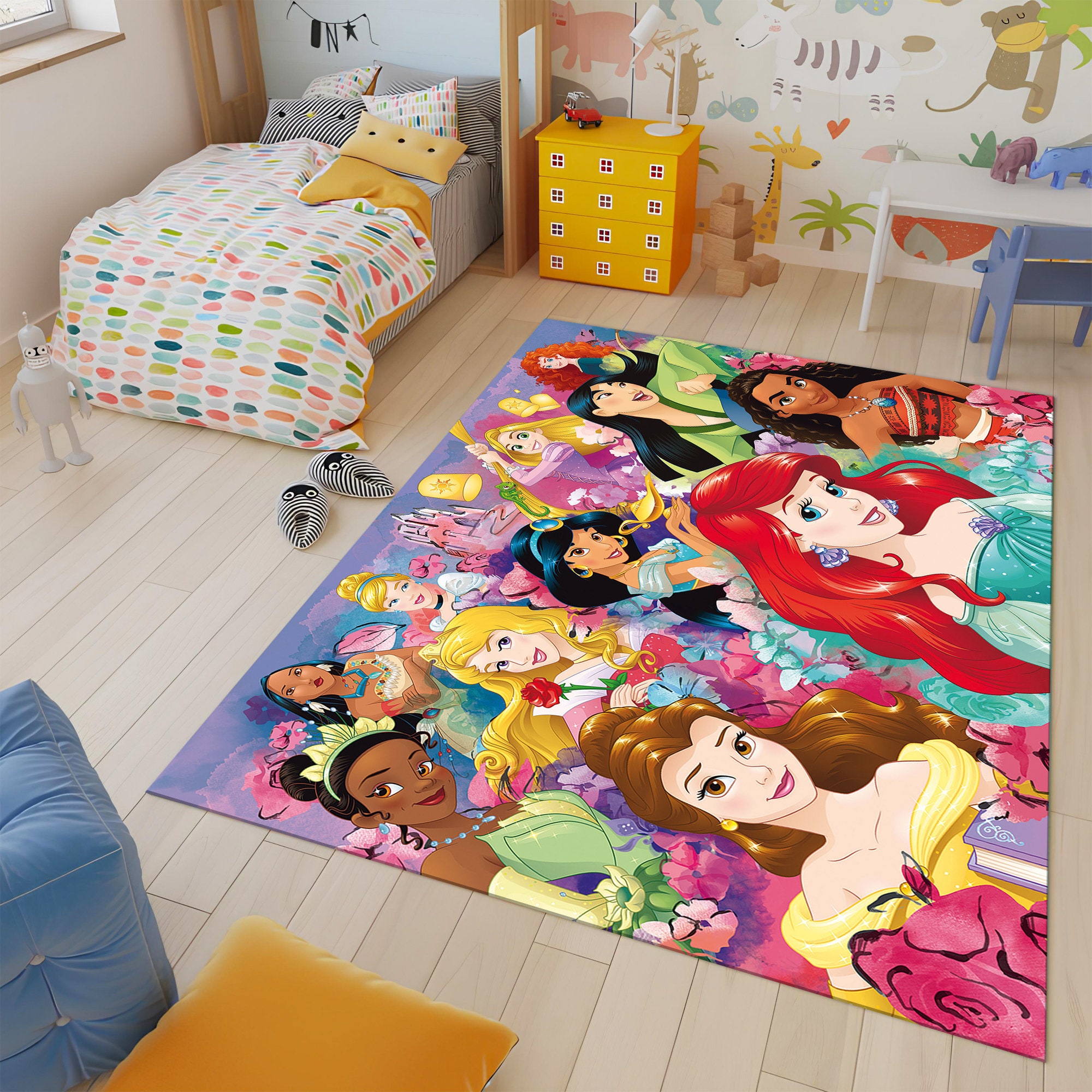 Princess Area Rug Princess Rug,cute Rug,colorful Rug,kids Rug,custom Rug,personalized Rug ...